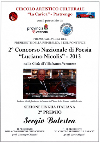 2° Concorso Nazionale di Poesia “Luciano Nicolis” 2013