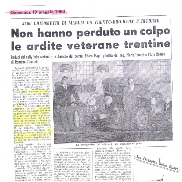 La Gazzetta dello Sport 1963, Ansaldo 4CS Ettore Mayr