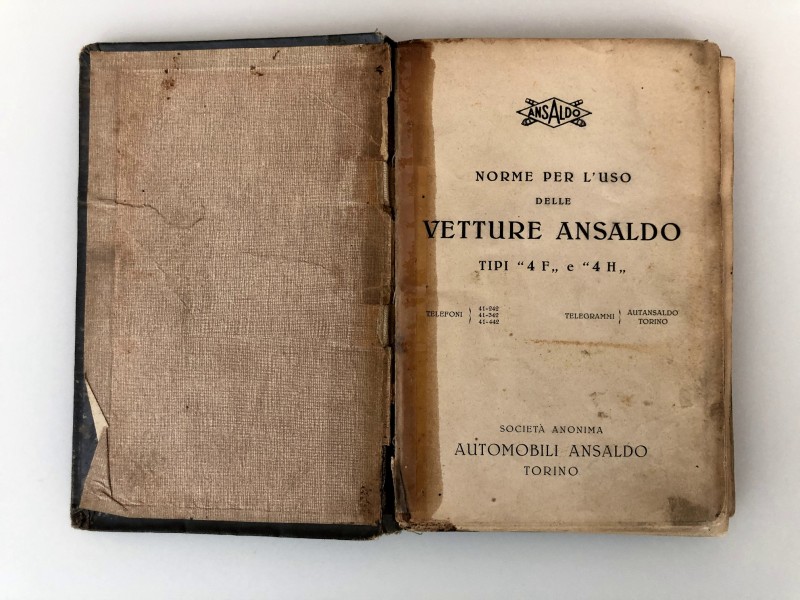 Museo Nicolis, libretto d'uso Ansaldo 4CS, Centro Documentazione Museo Nicolis