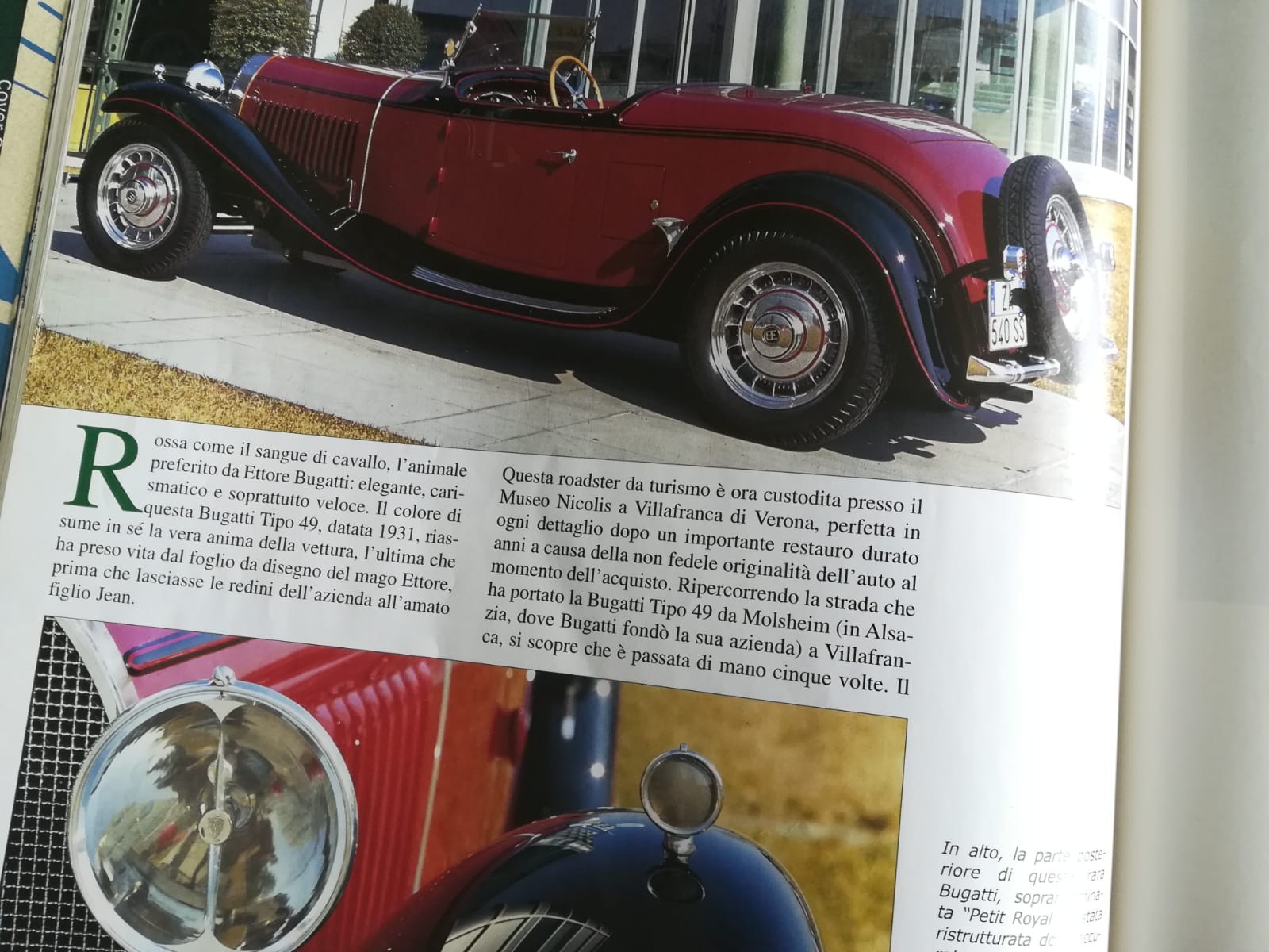 Museo Nicolis, La Manovella, Aprile 2005, Bugatti 49, auto d'epoca
