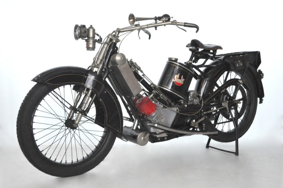 Museo Nicolis, Scott 3 3/4 HP, 1914, moto d'epoca, ph Museo Nicolis