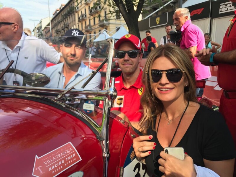 Museo Nicolis, F1 Milan Festival, Silvia Nicolis e Sebastian Vettel, Driver's Parade ACI Storico copy Museo Nicolis