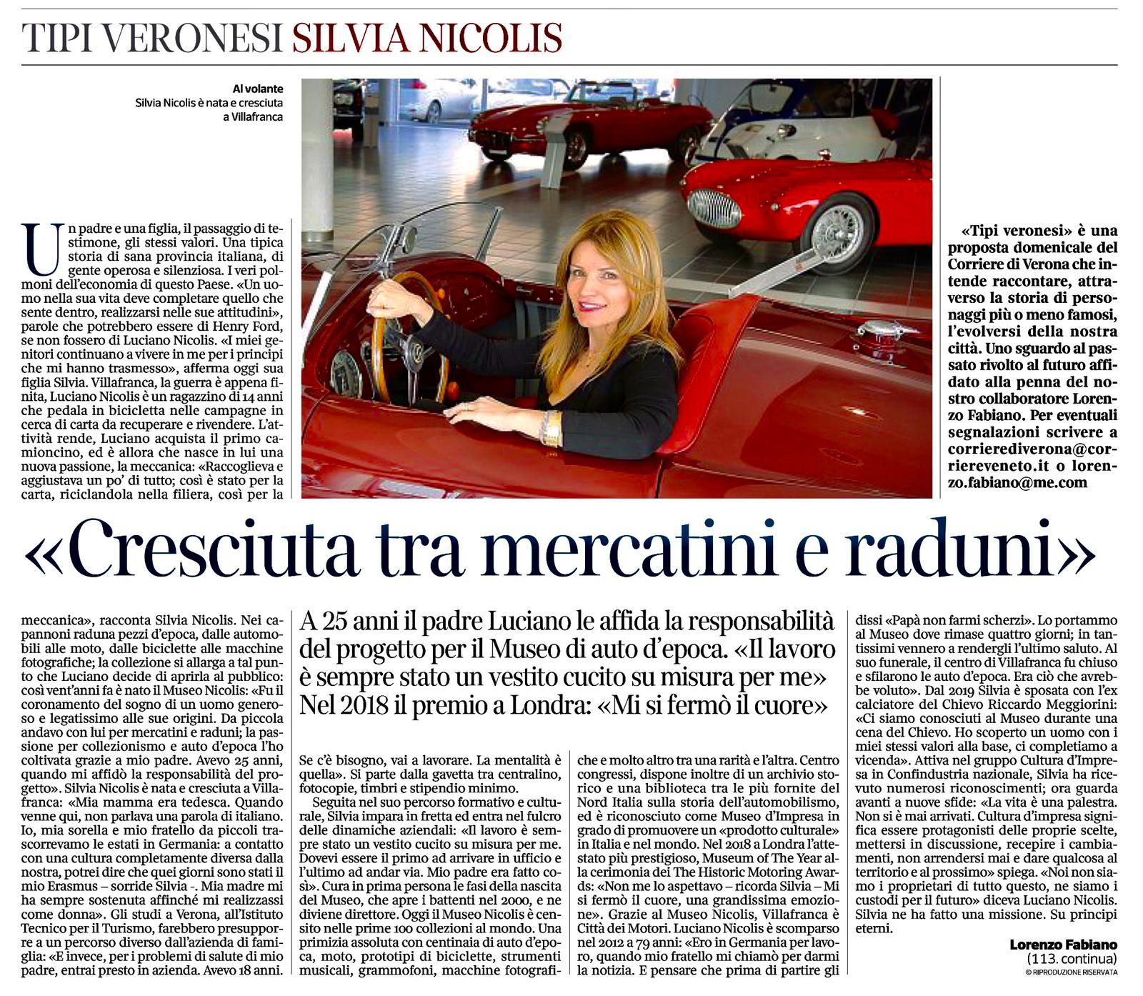 Corriere del Veneto, Verona, Silvia Nicolis News, Corriere del Veneto, Verona.