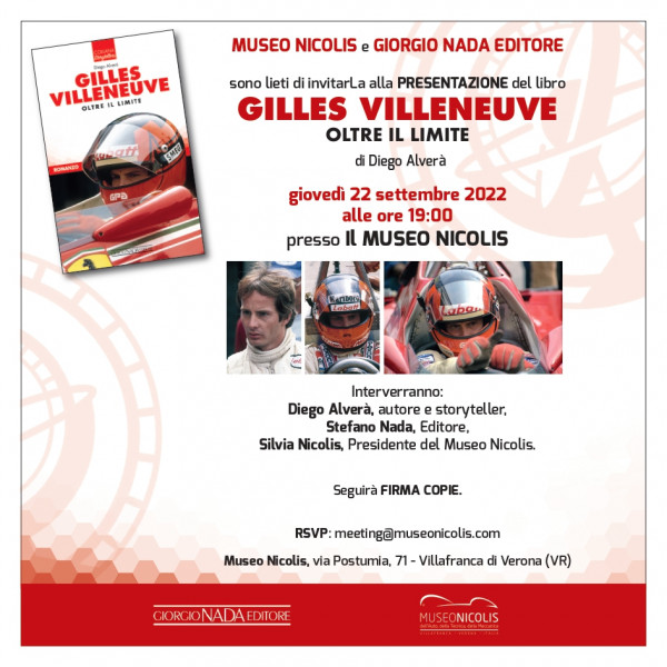 Diego Alverà presenta al Museo Nicolis il nuovo libro "Gilles Villeneuve. Oltre il limite"