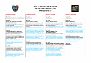 Museo Nicolis, Villafranca Verona, Programma Stand ASI PAD 25, Auto e Moto d'Epoca Bologna, auto d'epoca
