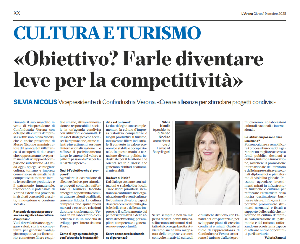 Museo Nicolis, Villafranca Verona, L'Arena, Intervista a Silvia Nicolis Museo Nicolis, Villafranca Verona, L'Arena, Intervista a Silvia Nicolis