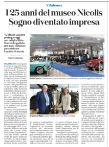 Museo Nicolis, Villafranca di Verona, auto d'epoca, L'Arena, articolo