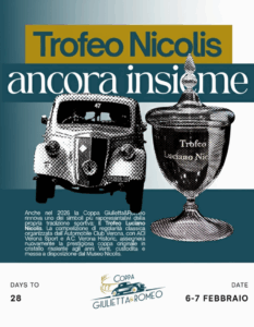 Museo Nicolis, Villafranca Verona, Coppa Giulietta&Romeo, Trofeo Luciano Nicolis, auto d'epoca