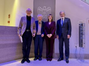 Museo Nicolis, Villafranca Verona, Confindustria Verona, ISVI - Istituto per i Valori d'Impresa, Silvia Nicolis con Vittorio Coda, Reza Arabnia e Sandro Veronesi, ph Confindustria